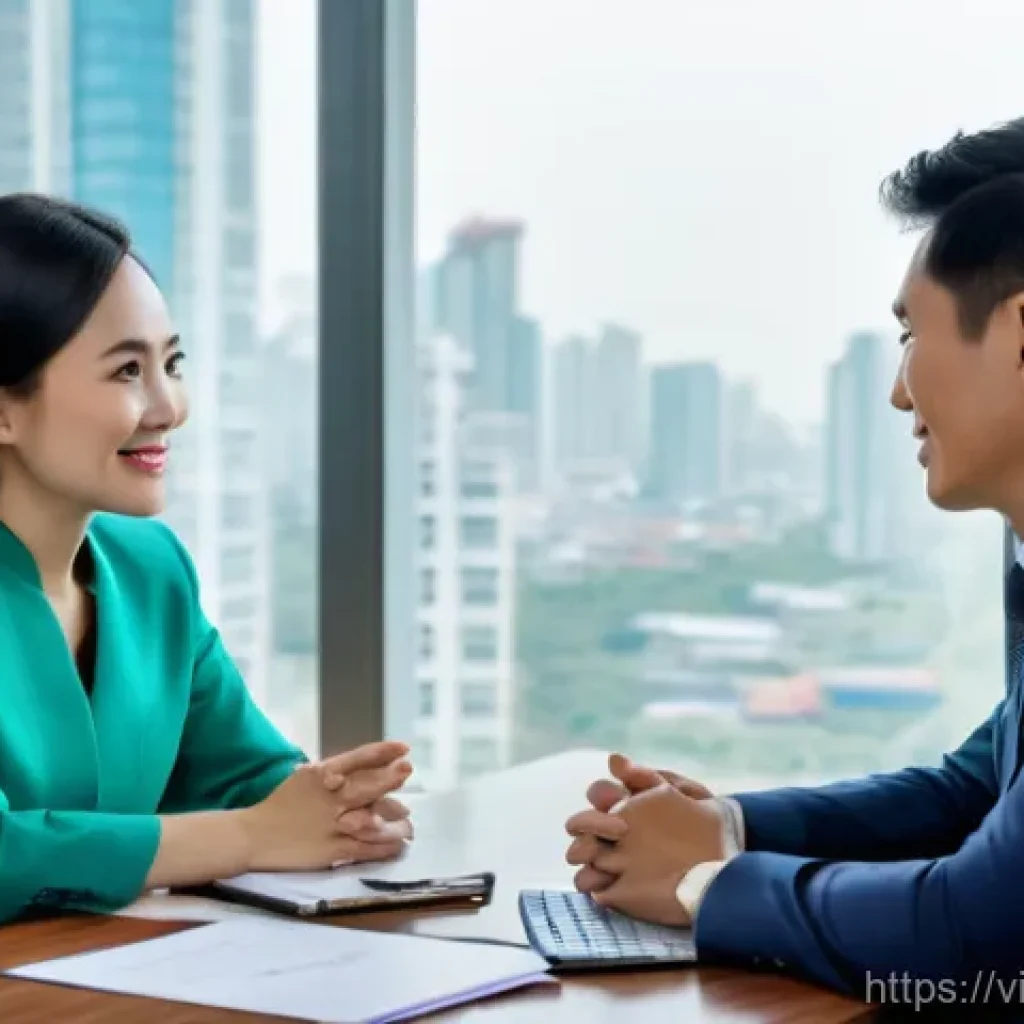 비언어적 신호를 통해 자신 표현하기 - **Prompt:** A vibrant, professional business meeting taking place in a modern office in Ho Chi Minh ...