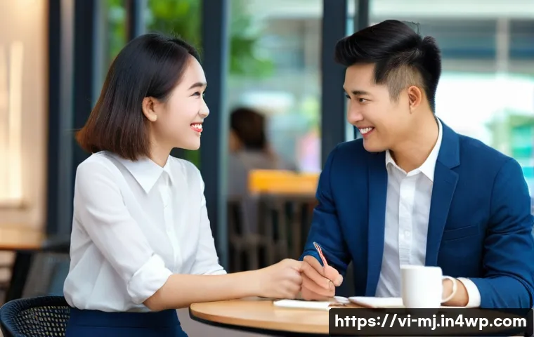 비언어적 커뮤니케이션의 긍정적 효과 - **Prompt:** A vibrant, medium shot image of two Vietnamese young adults, a man and a woman in their ...