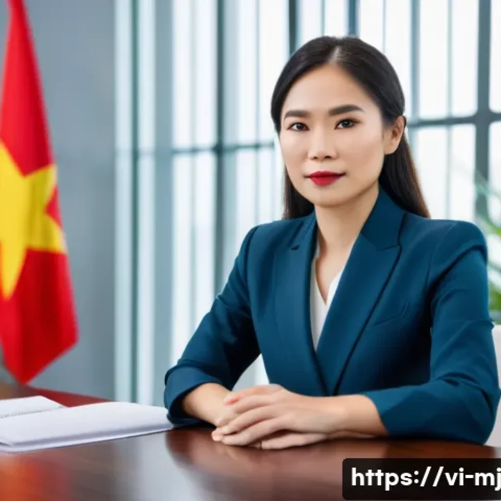 비언어적 메시지의 일관성 유지 방법 - A professional Vietnamese businesswoman in her 30s sitting confidently in a modern office meeting ro...
