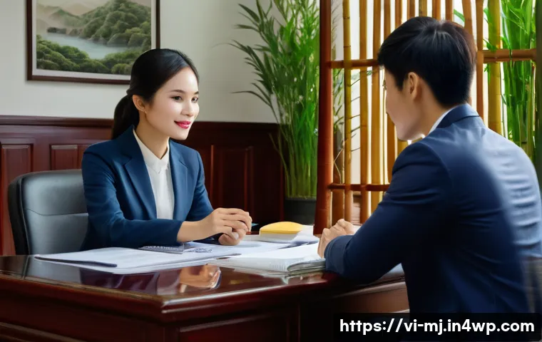 비언어적 커뮤니케이션의 도구 활용법 - A professional Vietnamese office scene showing a young Vietnamese man and woman engaged in a busines...